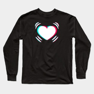 TikTok Beating Heart White Long Sleeve T-Shirt